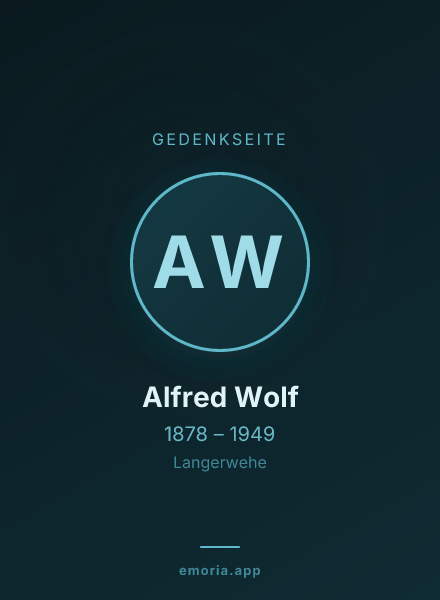 Gedenkportrait von Alfred Wolf