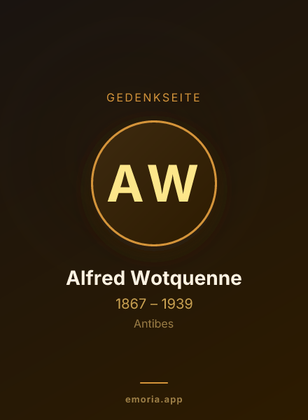 Gedenkportrait von Alfred Wotquenne
