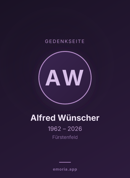 Gedenkportrait von Alfred Wünscher