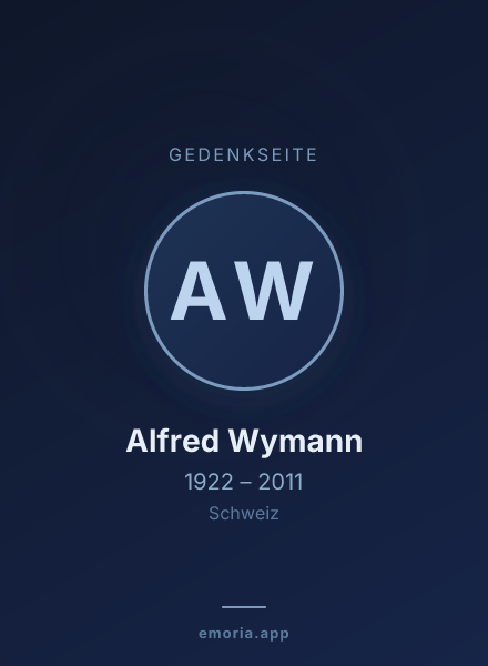 Gedenkportrait von Alfred Wymann