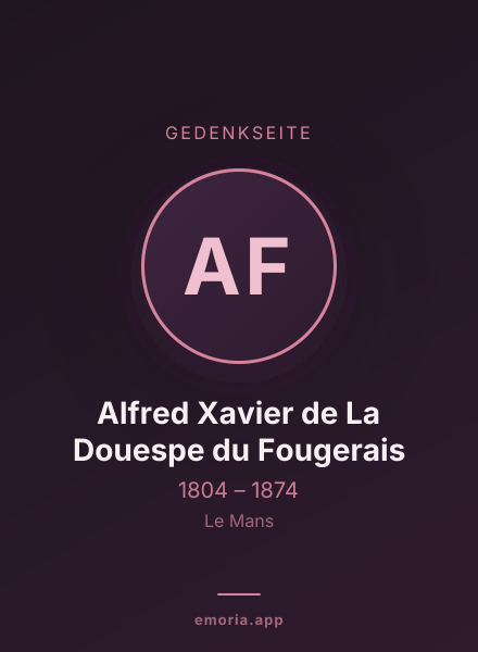 Gedenkportrait von Alfred Xavier de La Douespe du Fougerais