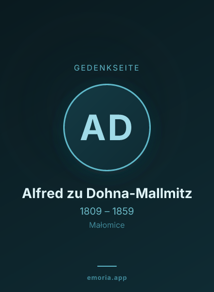 Gedenkportrait von Alfred zu Dohna-Mallmitz