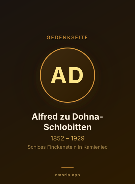 Gedenkportrait von Alfred zu Dohna-Schlobitten