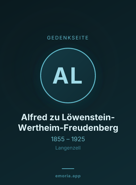 Gedenkportrait von Alfred zu Löwenstein-Wertheim-Freudenberg