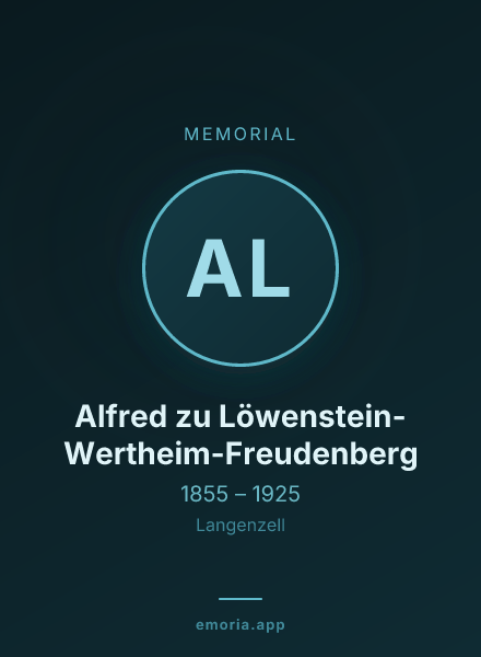 Memorial portrait of Alfred zu Löwenstein-Wertheim-Freudenberg