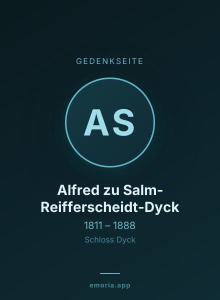 Gedenkportrait von Alfred zu Salm-Reifferscheidt-Dyck