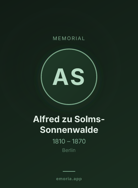 Memorial portrait of Alfred zu Solms-Sonnenwalde
