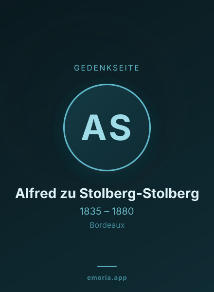 Gedenkportrait von Alfred zu Stolberg-Stolberg