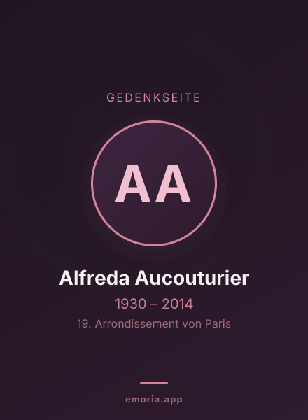 Gedenkportrait von Alfreda Aucouturier