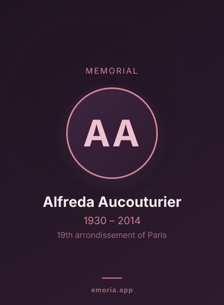Memorial portrait of Alfreda Aucouturier