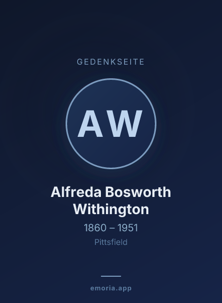 Gedenkportrait von Alfreda Bosworth Withington