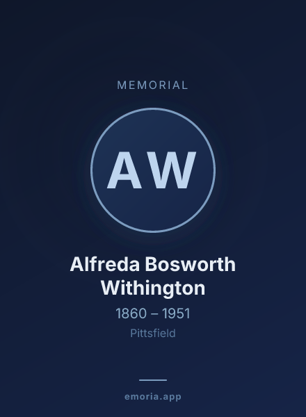 Memorial portrait of Alfreda Bosworth Withington