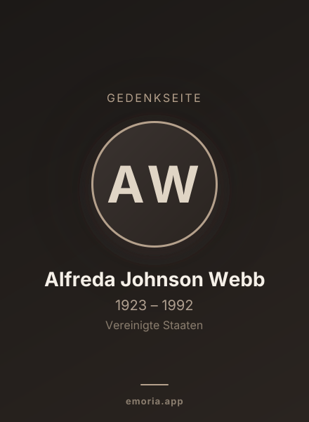 Gedenkportrait von Alfreda Johnson Webb