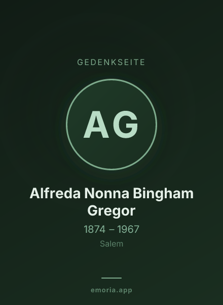 Gedenkportrait von Alfreda Nonna Bingham Gregor