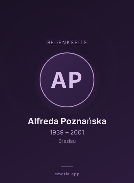 Gedenkportrait von Alfreda Poznańska