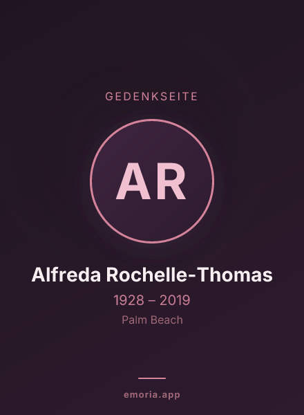 Gedenkportrait von Alfreda Rochelle-Thomas