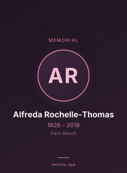 Memorial portrait of Alfreda Rochelle-Thomas