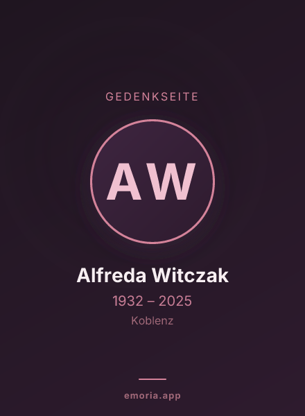 Gedenkportrait von Alfreda Witczak