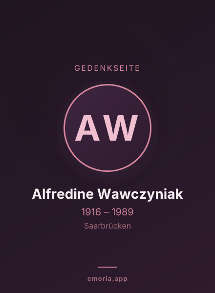 Gedenkportrait von Alfredine Wawczyniak