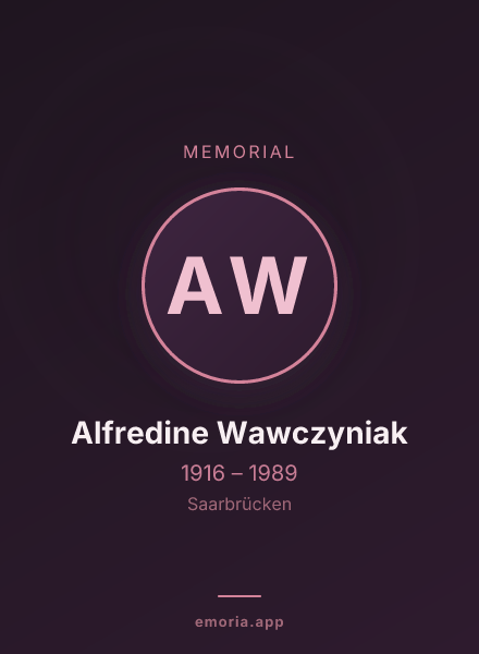Memorial portrait of Alfredine Wawczyniak