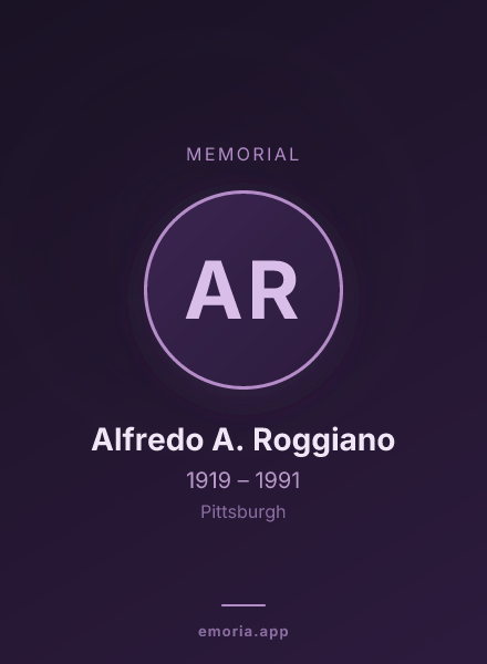 Memorial portrait of Alfredo A. Roggiano