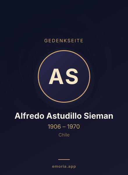Gedenkportrait von Alfredo Astudillo Sieman
