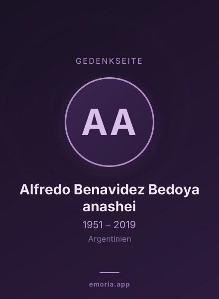 Gedenkportrait von Alfredo Benavidez Bedoya anashei
