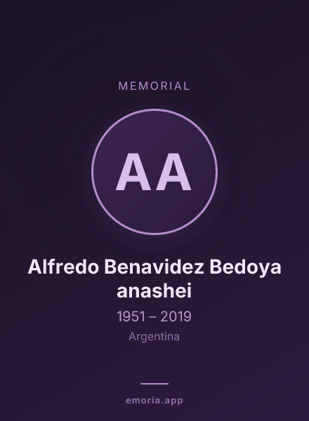 Memorial portrait of Alfredo Benavidez Bedoya anashei