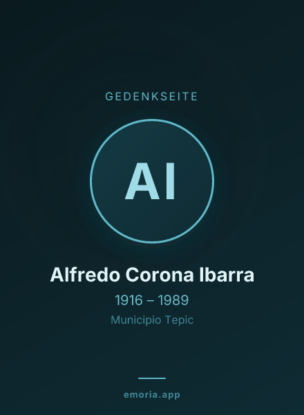 Gedenkportrait von Alfredo Corona Ibarra