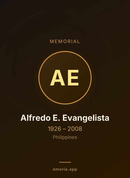 Memorial portrait of Alfredo E. Evangelista