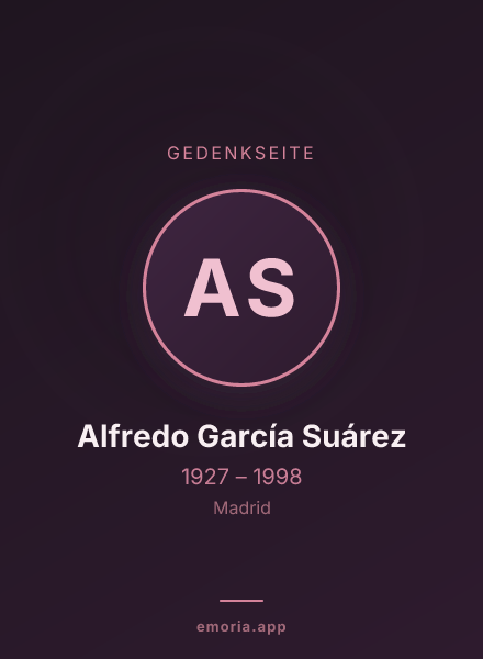 Gedenkportrait von Alfredo García Suárez