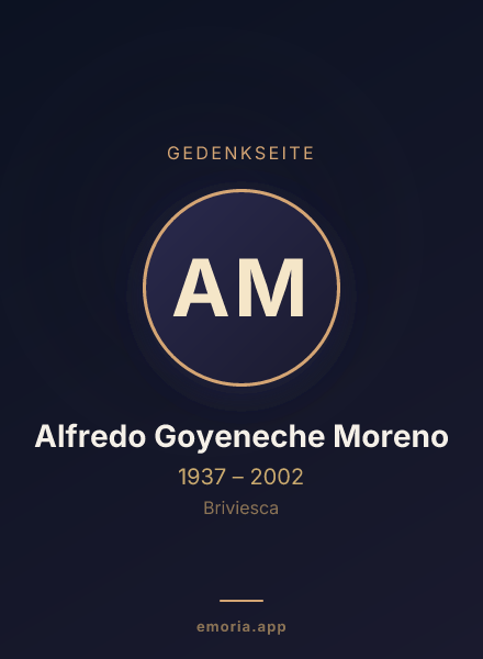 Gedenkportrait von Alfredo Goyeneche Moreno