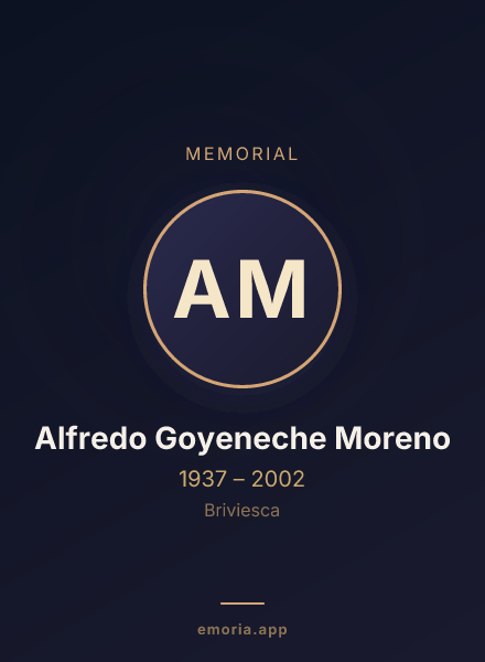 Memorial portrait of Alfredo Goyeneche Moreno