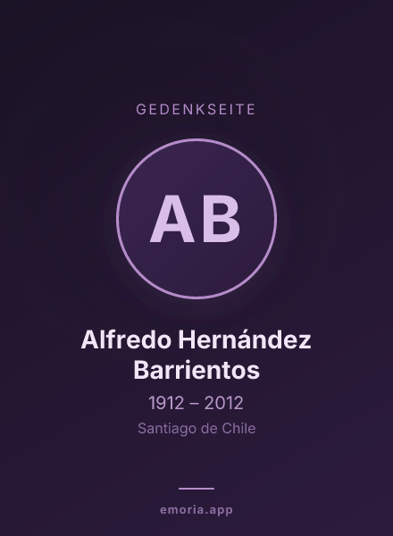 Gedenkportrait von Alfredo Hernández Barrientos