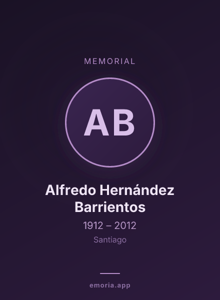 Memorial portrait of Alfredo Hernández Barrientos