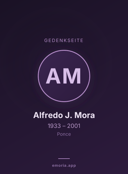 Gedenkportrait von Alfredo J. Mora