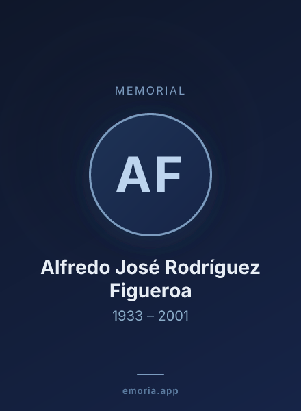 Memorial portrait of Alfredo José Rodríguez Figueroa
