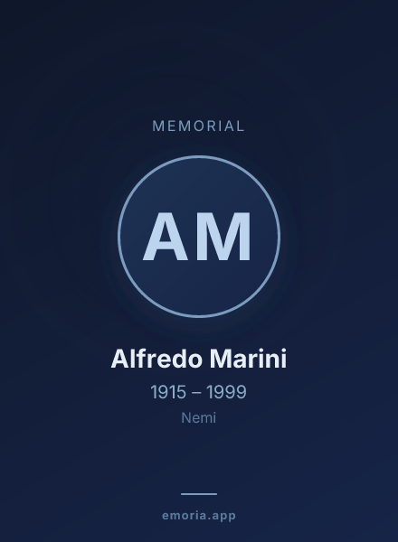 Memorial portrait of Alfredo Marini