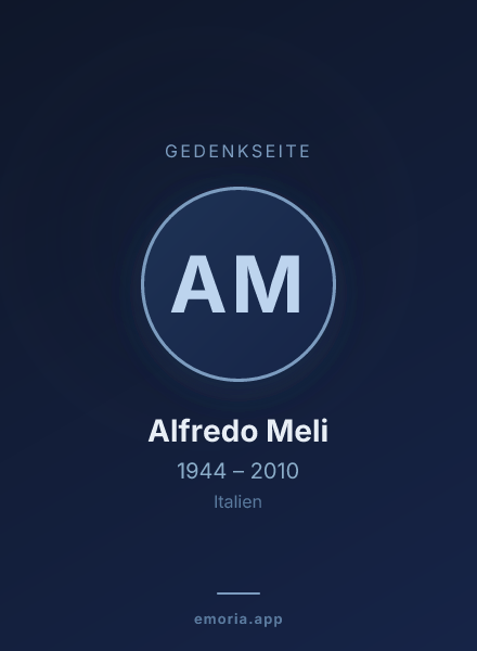 Gedenkportrait von Alfredo Meli