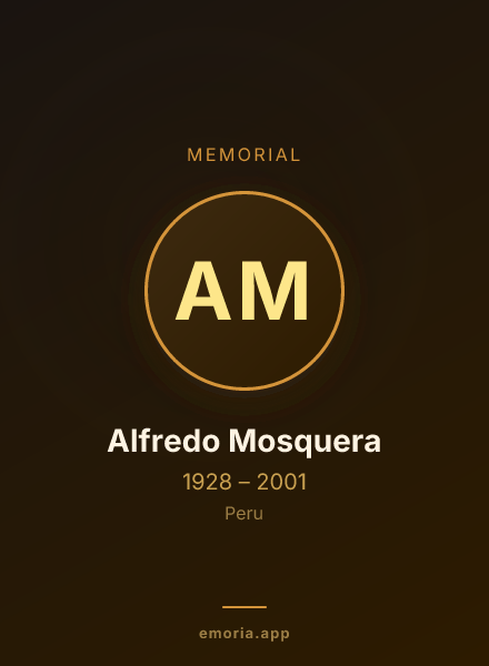 Memorial portrait of Alfredo Mosquera