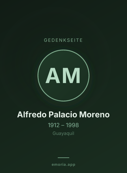 Gedenkportrait von Alfredo Palacio Moreno