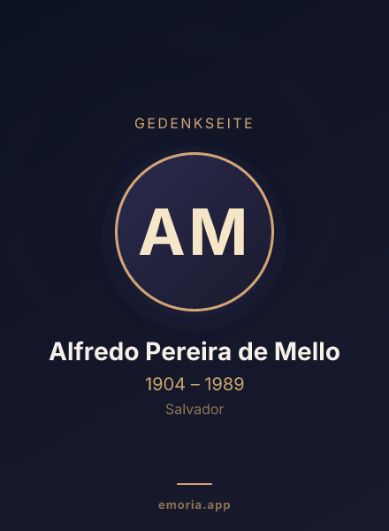 Gedenkportrait von Alfredo Pereira de Mello