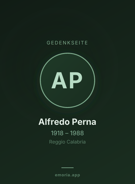 Gedenkportrait von Alfredo Perna