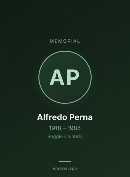 Memorial portrait of Alfredo Perna