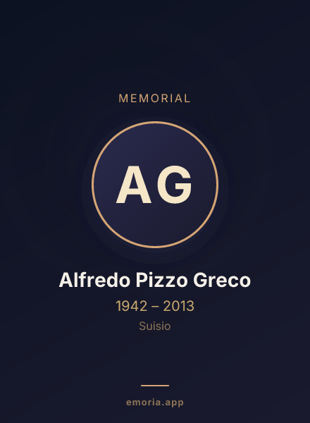 Memorial portrait of Alfredo Pizzo Greco