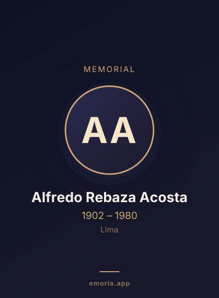 Memorial portrait of Alfredo Rebaza Acosta