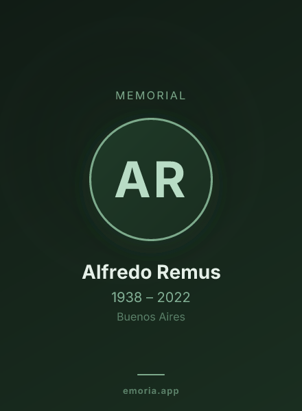 Memorial portrait of Alfredo Remus