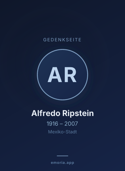 Gedenkportrait von Alfredo Ripstein