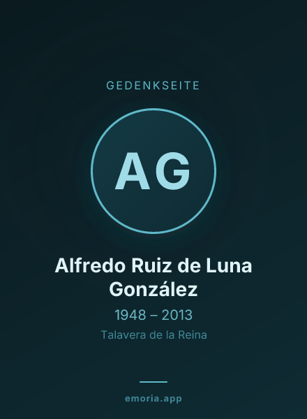 Gedenkportrait von Alfredo Ruiz de Luna González