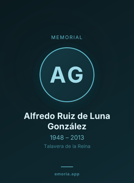 Memorial portrait of Alfredo Ruiz de Luna González